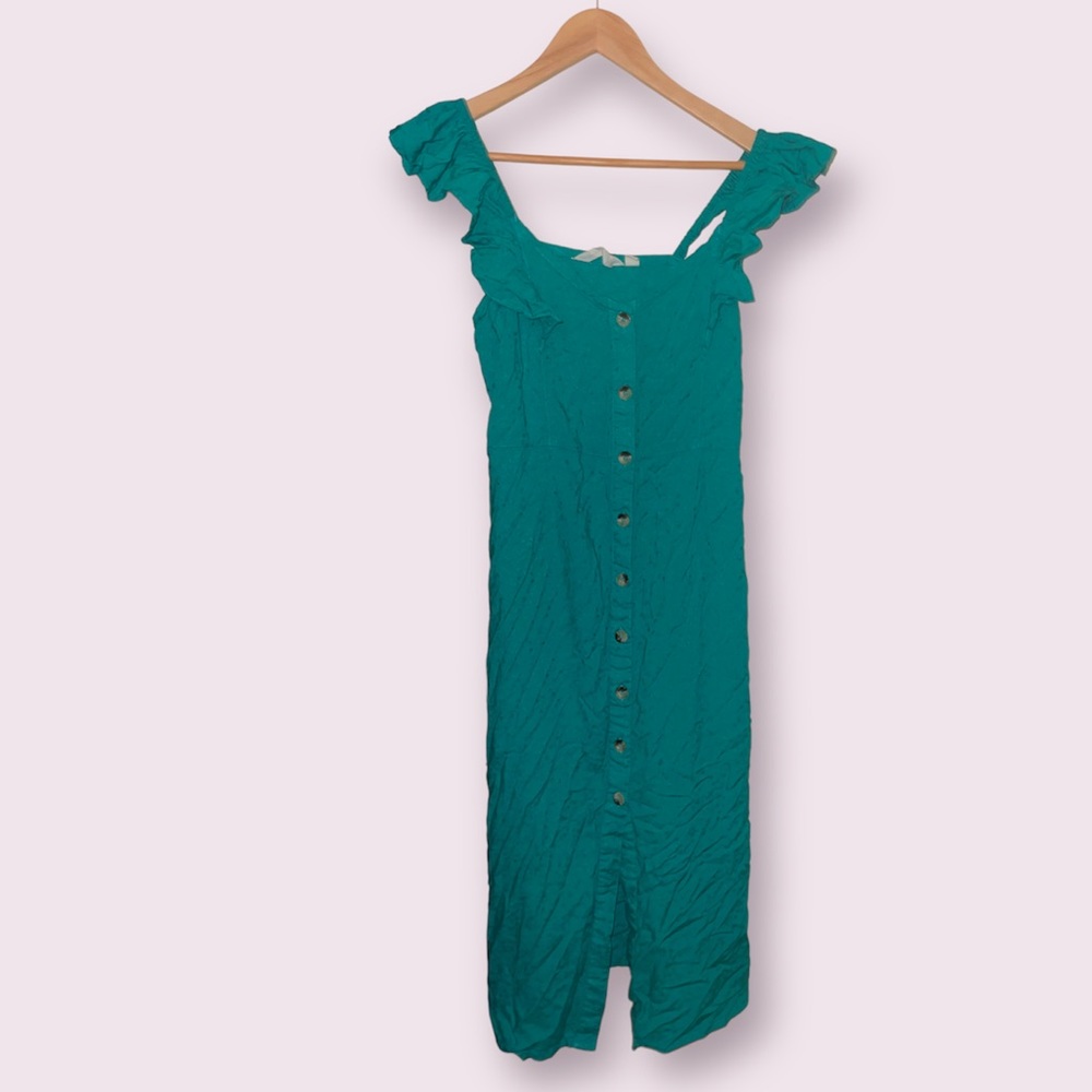 Billabong button down teal dress Size Large
